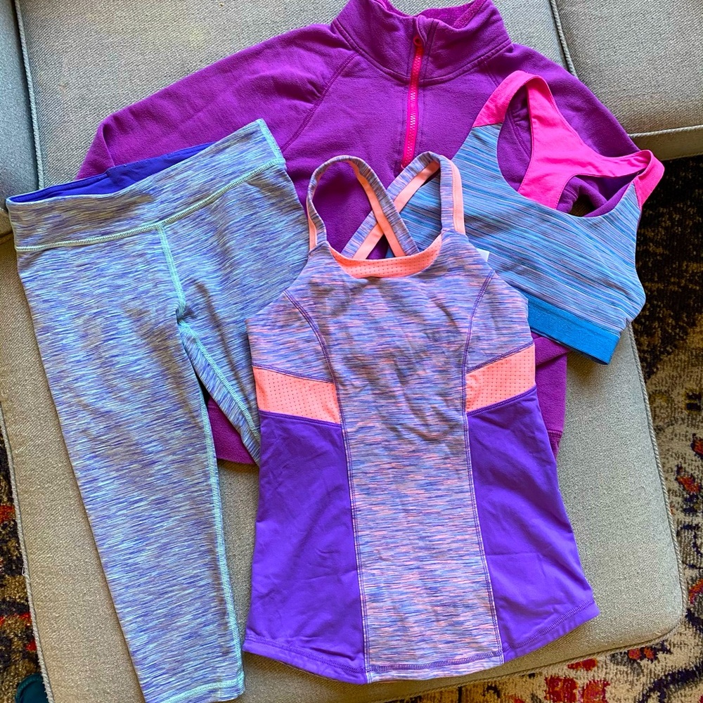 Ivivva Lululemon girls lot size 14 XL bra tank